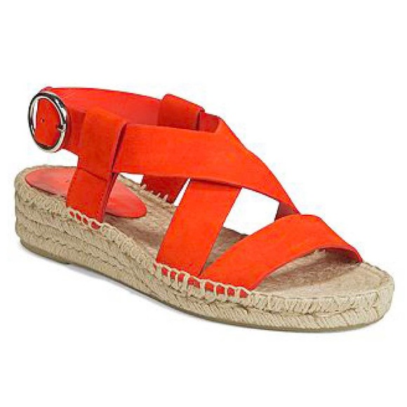 Via Spiga Shoes - Via Spiga Gia Suede Leather Espdarille Strappy Sandals in Orange Size 8